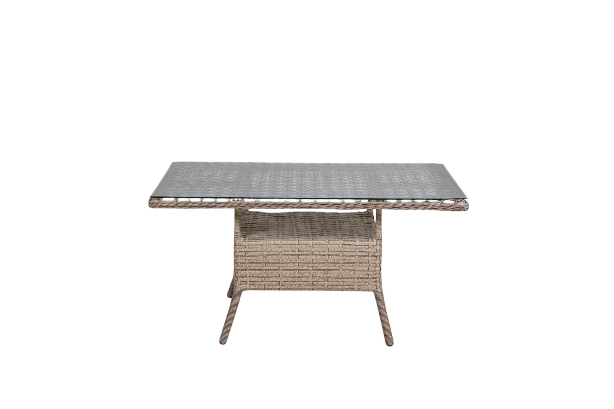 Geniş Cam Tablalı Rattan Masa — görsel 7