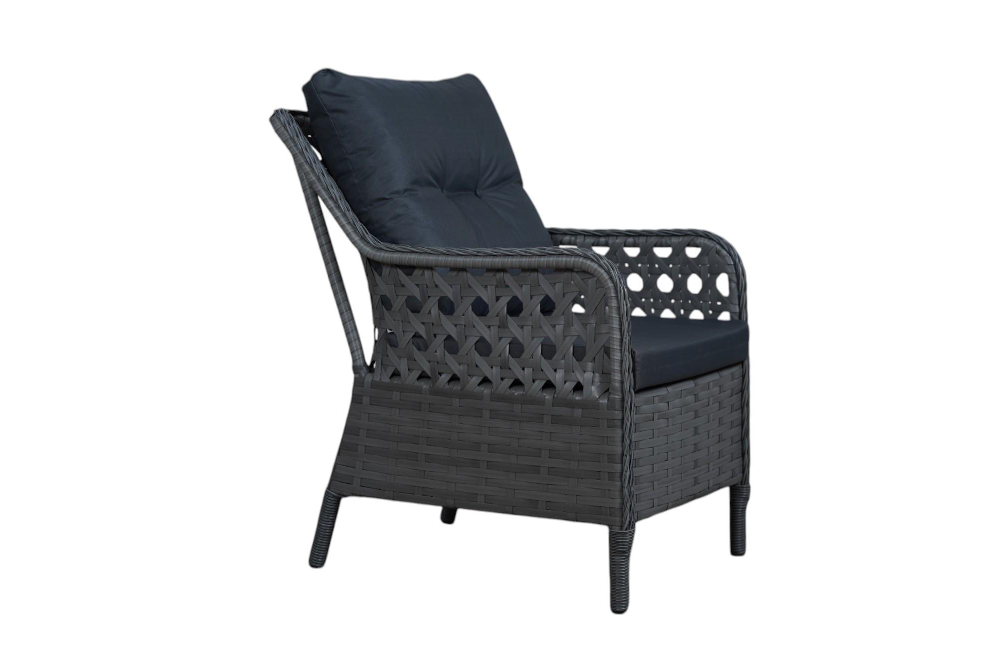 Siyah Üçlü Rattan Kanepe — görsel 4