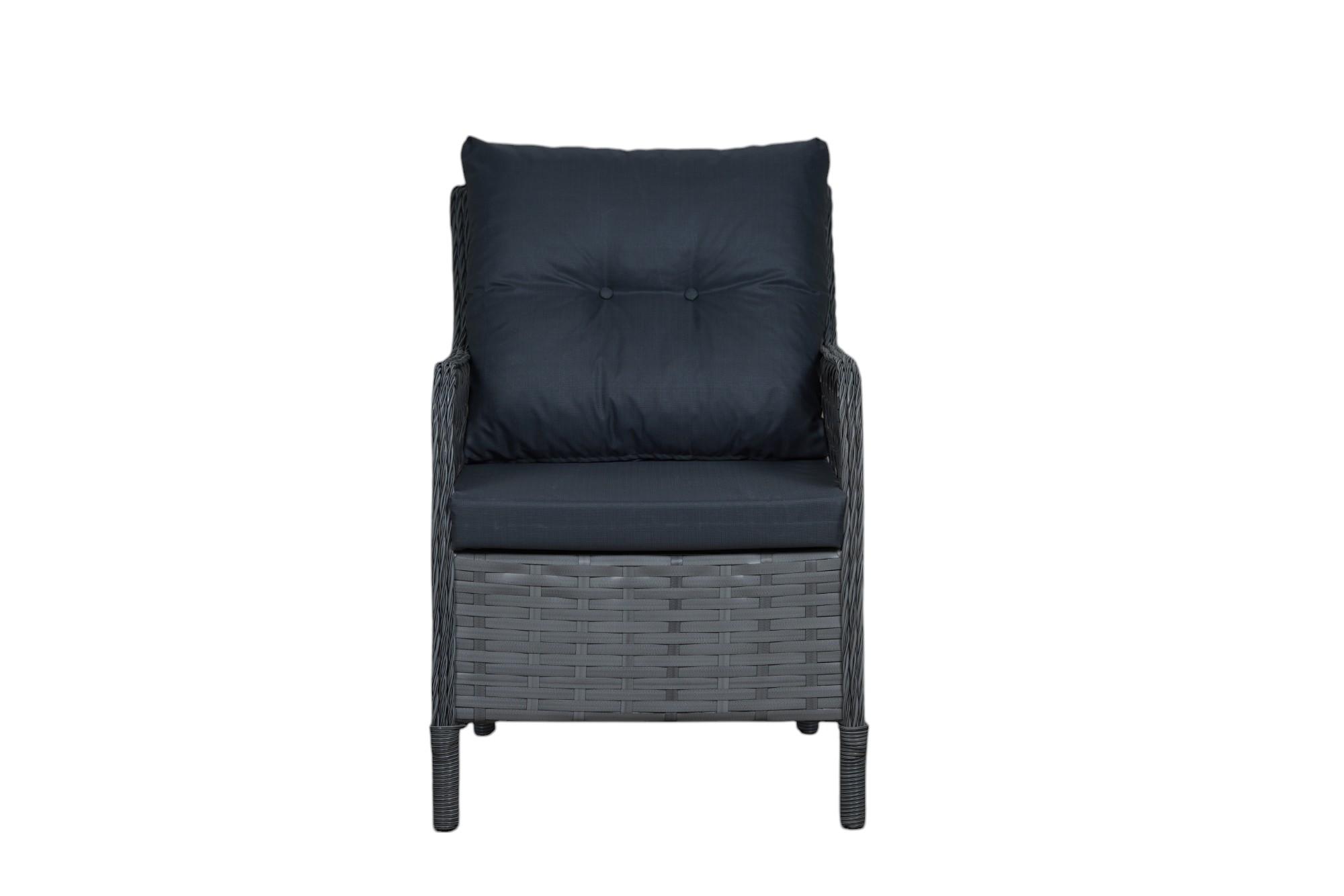 Siyah Üçlü Rattan Kanepe — görsel 5